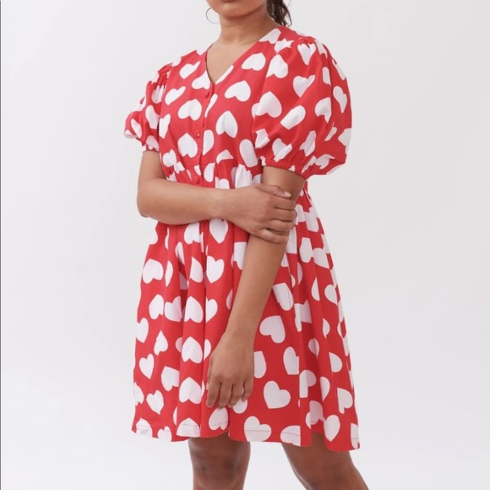 Lazy Oaf Red Heart Print Dress - image 2